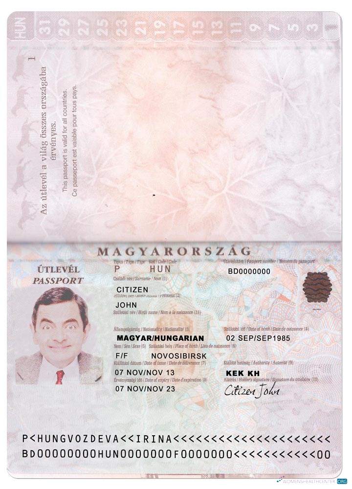 Download Hungary passport version 2 Photoshop template